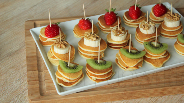 I love these stacks of mini pancakes