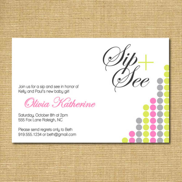 Sip and See Modern Invitation
