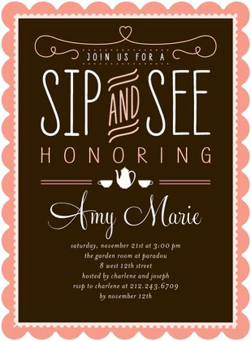Tea Party Sip and See Invitation