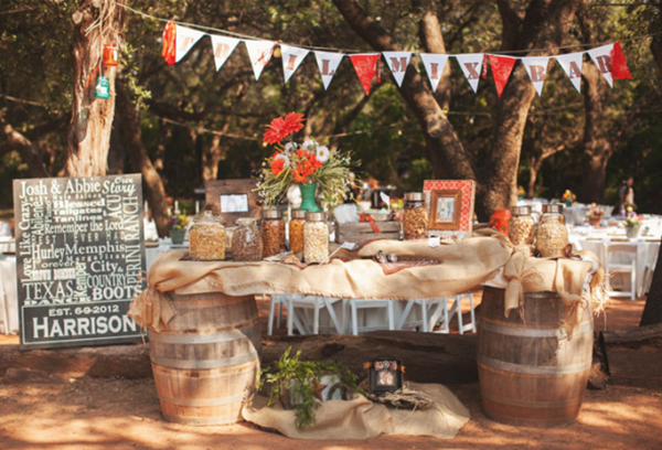 Rustic Themed Trail Mix Bar, Easy Entertaining