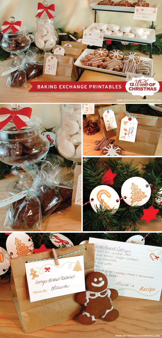 Love these Free Printables For A Cookie exchange