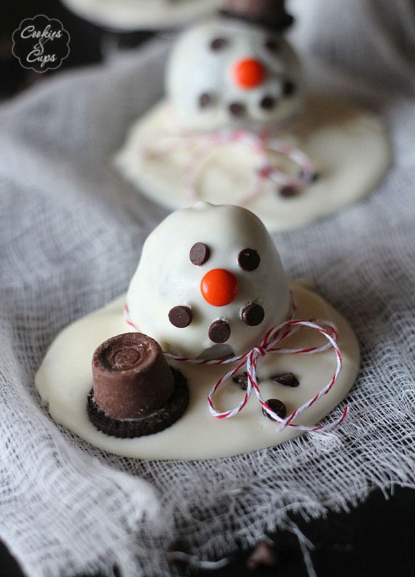 Love these melted snowman truffles