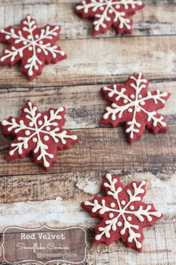 Red Velvet Snowflake Cookies!