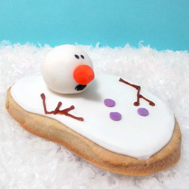 Shocked melted snowman cookies