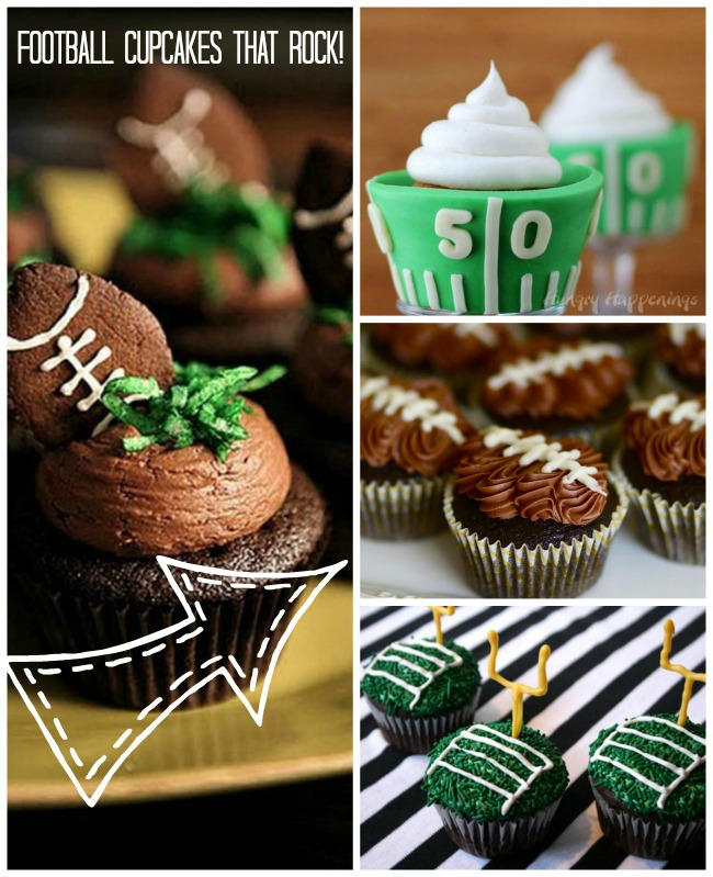 Football Cupcakes That Rock! - B. Lovely Events
