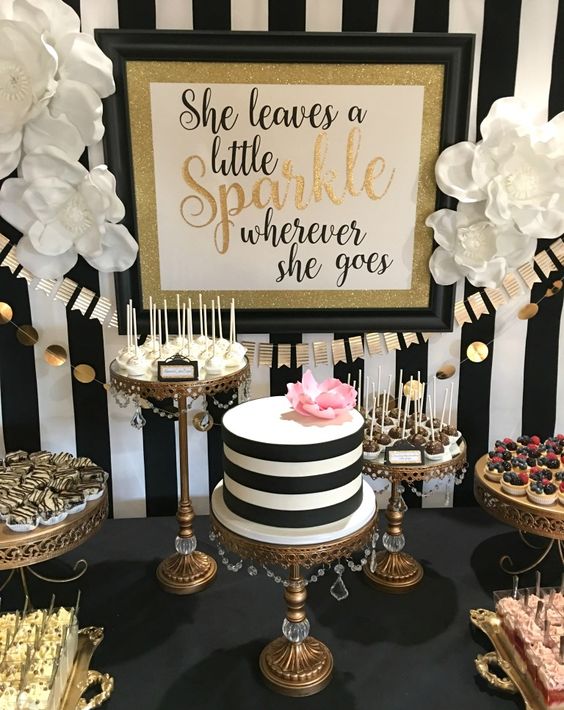 Kate spade bridal shower dessert bar