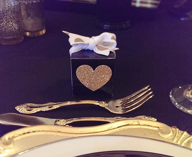 Mini Gold Glitter Heart Favor Boxes
