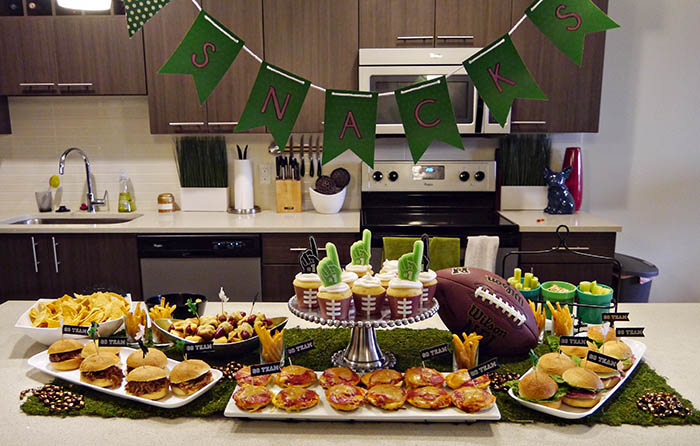 Love This Football Party Snack Table