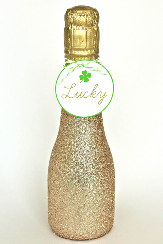 Lucky Champagne Tag For St. Patricks Day
