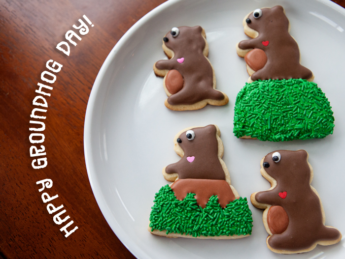 Oh my gosh these groundhogs day cookies are too cute!
