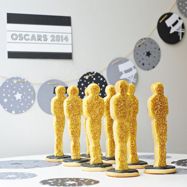Oscar Party Cookie Statues