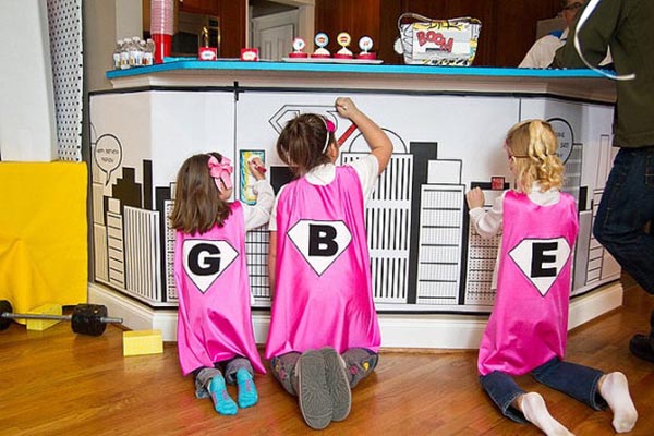 Girls Superhero Coloring poster
