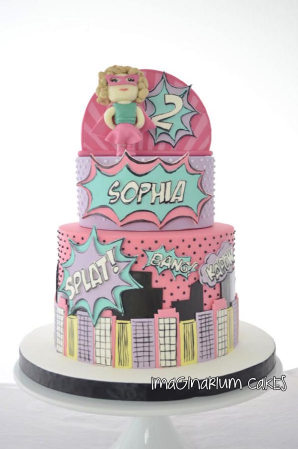 Love this superhero cake for a little girl