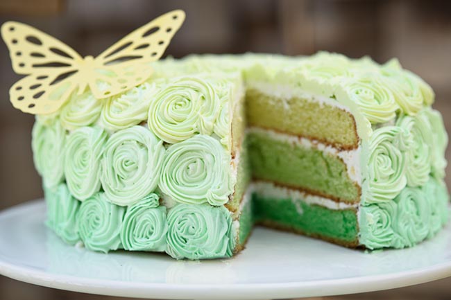 magical green Ombre cake just perfect for St. Patrick's Day