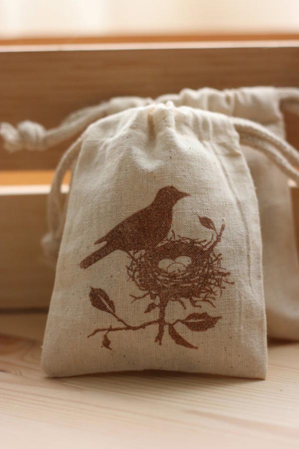 Bird Nest bag favors for Nest Baby Shower