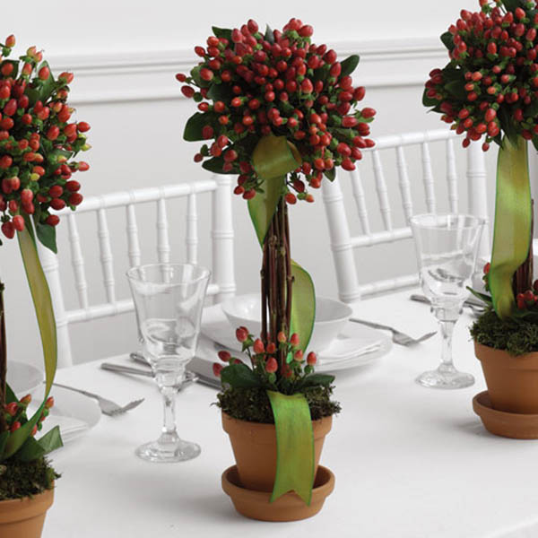 Red Berry Topiary Centerpieces