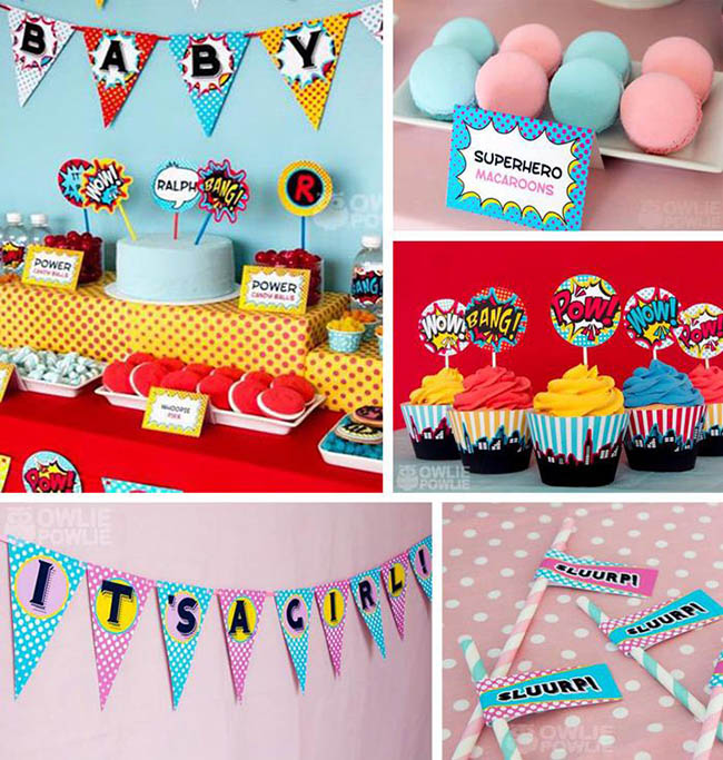 Superhero Baby Shower Party decorations
