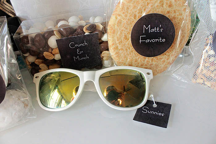 Wedding welcome bag sunglasses!