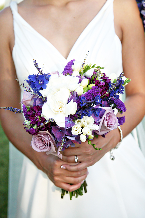 Purple And Blue Garden Wedding Bouquet