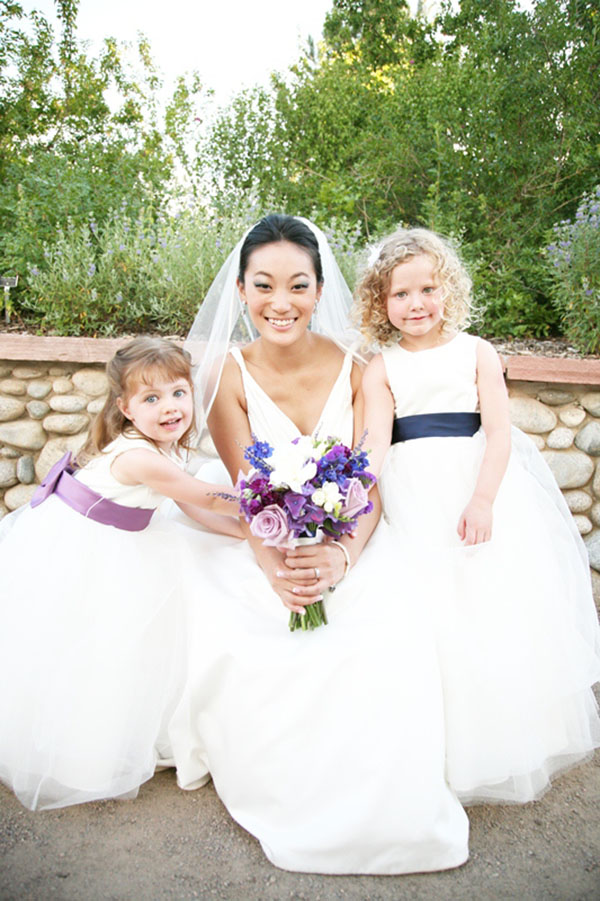 Real wedding Purple and Blue Flower Girls