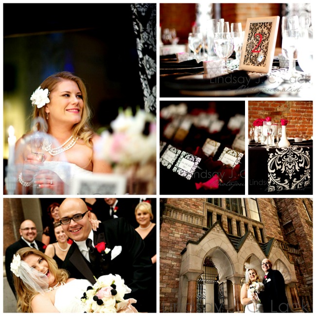 Beautiful Pink, Black And White Damask Wedding! - B. Lovely Events