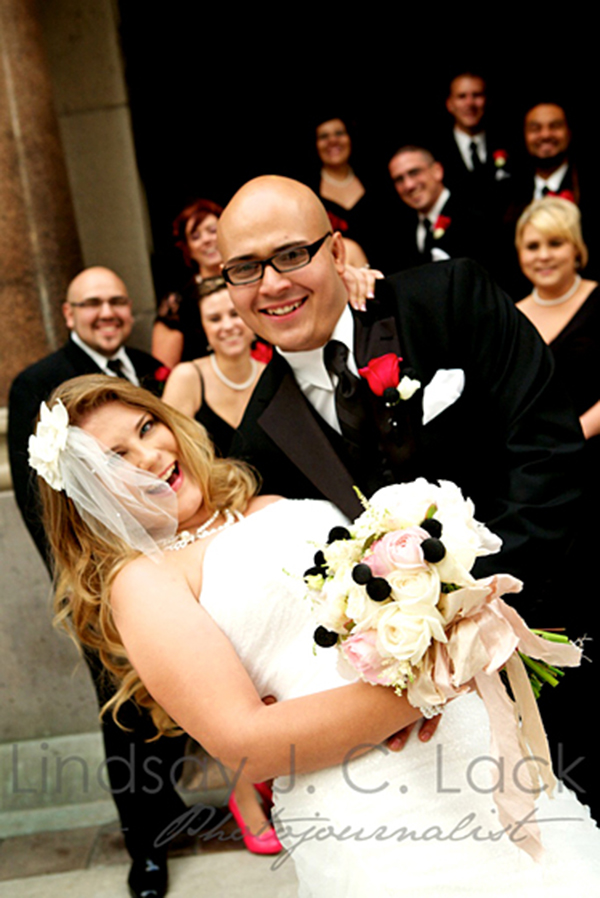 Black And White Wedding, Bride And Groom