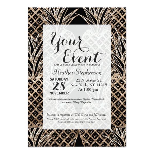 Lovely And sophisticated pineapple party invite!
