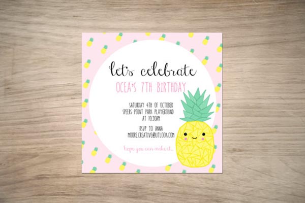 Oh my gosh this is the cutest pineapple invitation!