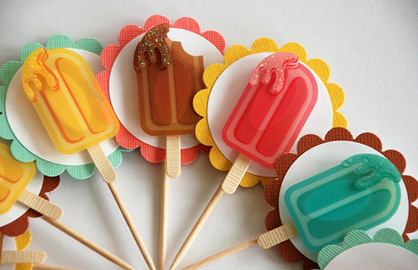 Adorable popsicle cupcake toppers!