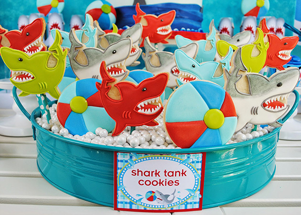Check out these wet and wild shark cookies!