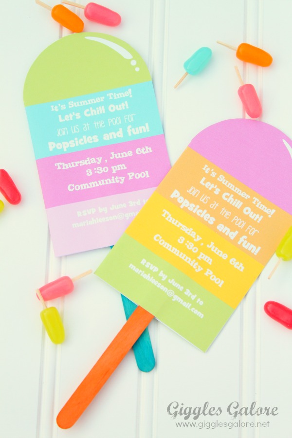 Love the cute design of these popsicle party invites!