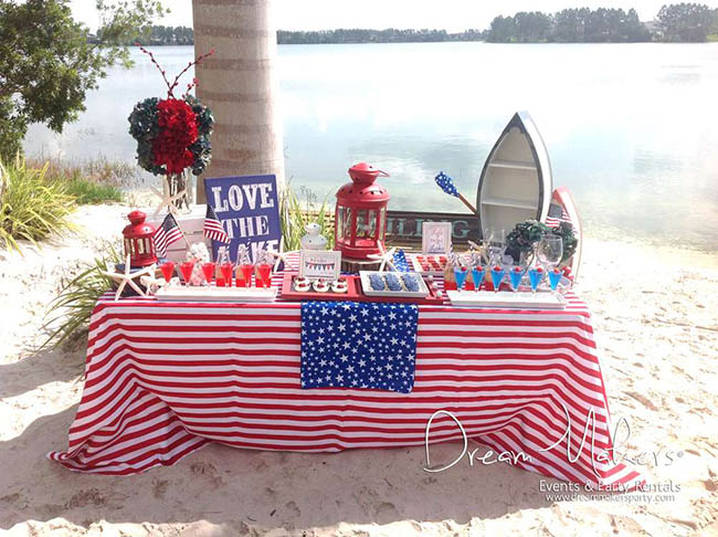 Seriously Cute 4th Of July lake party!