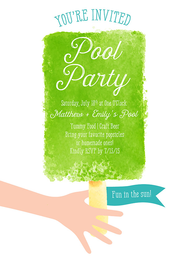 Summer Popsicle Pool Party! This Cute Invite Is From Small Moments!