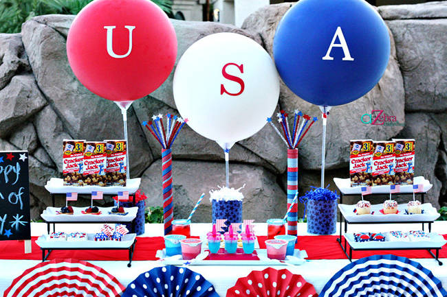 USA Balloons! Love this for a 4th of July Party