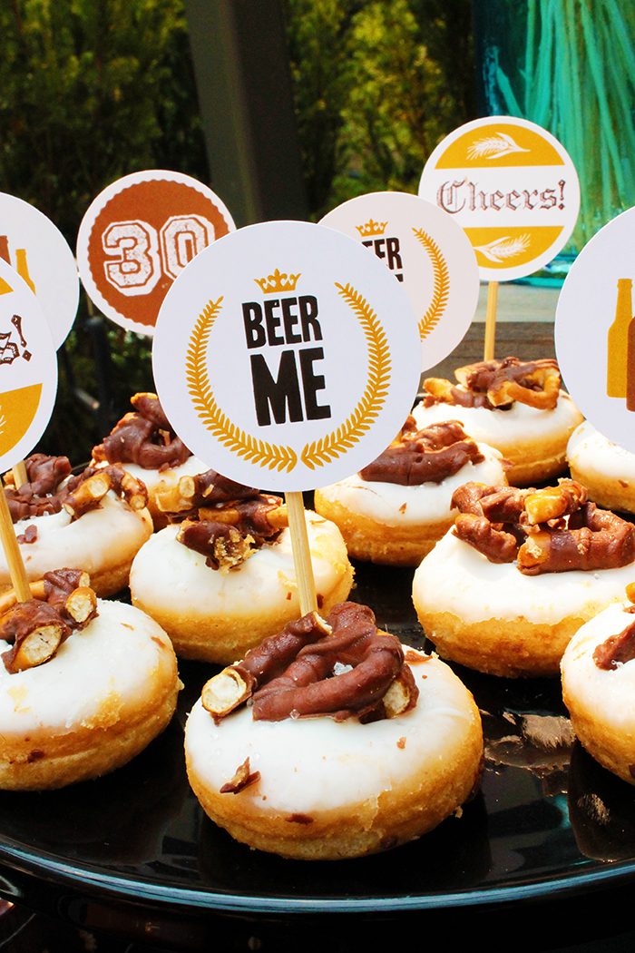 Beer Me- Beer donuts for Dirty Thirty Beer Party