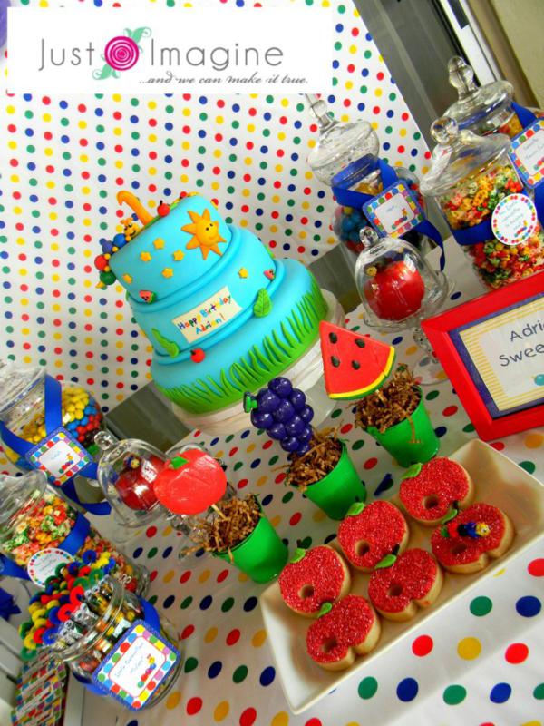 Bright and colorful Very Hungry Caterpillar Party
