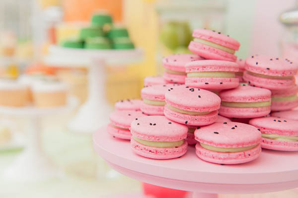Cute and adorable watermelon macaroons