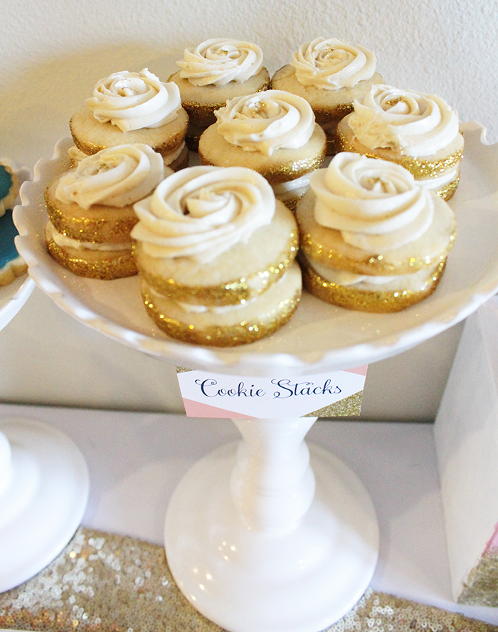 Gold Glitter Cookie Stacks