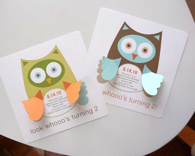 Adorable Woodland Party Owl Invitations