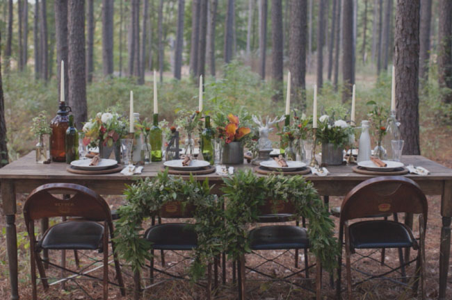 Awesome Rustic Woodland Wedding tablescape