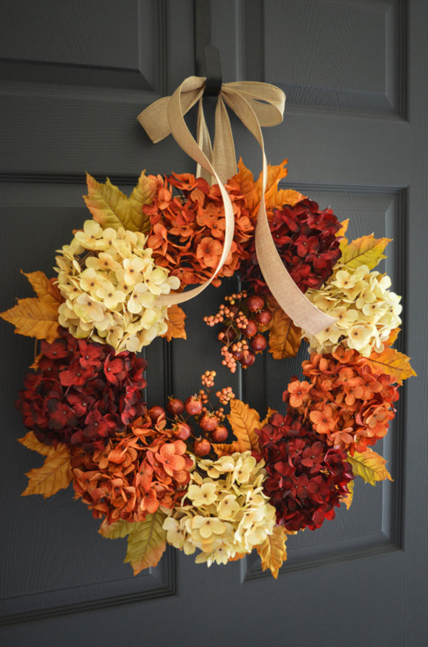 Gorgeous Fall Hydrangea Wreath
