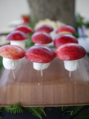 Little Apple Marshmallow mushrooms for a woodland party