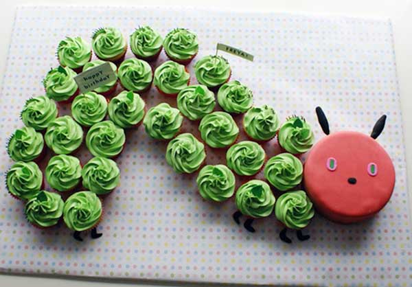 Love this very hungry caterpillar cupcake cake