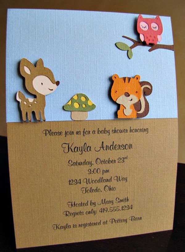 We love this cute woodland invite with tiny forest critters!