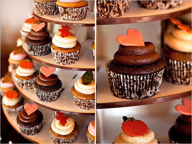Fall themed wedding cupcakes!