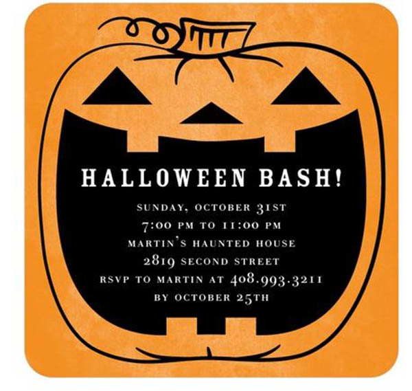 Love this Halloween Bash Pumpkin Invite!