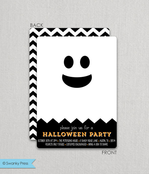 Love this fun Ghost halloween party invitation