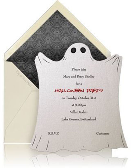 Lovely Ghost Halloween Party Invitation