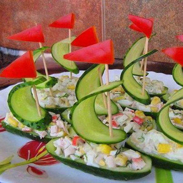We Love these Cucumber boats for A party