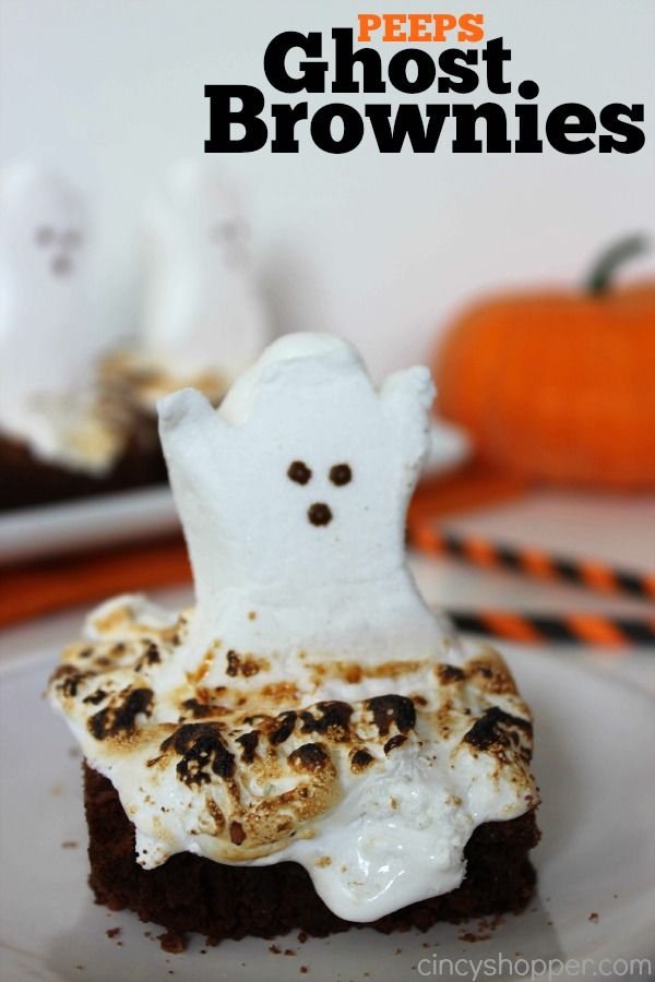Yum! Halloween Marshmallow Ghost Brownies!